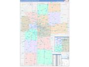 Kansas City Metro Area Wall Map Color Cast Style 2022